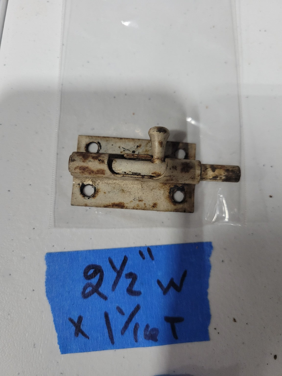 Antique Surface-Mount Barrel Bolt – Aged Painted Steel (2½" x 1⅛")