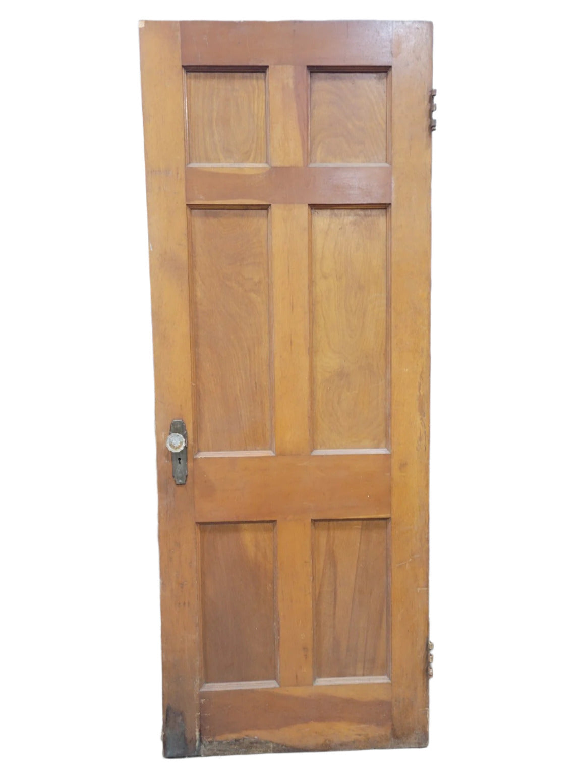 Vintage 6-Panel Oak Door with Original Patina – 78 ⅝" Tall