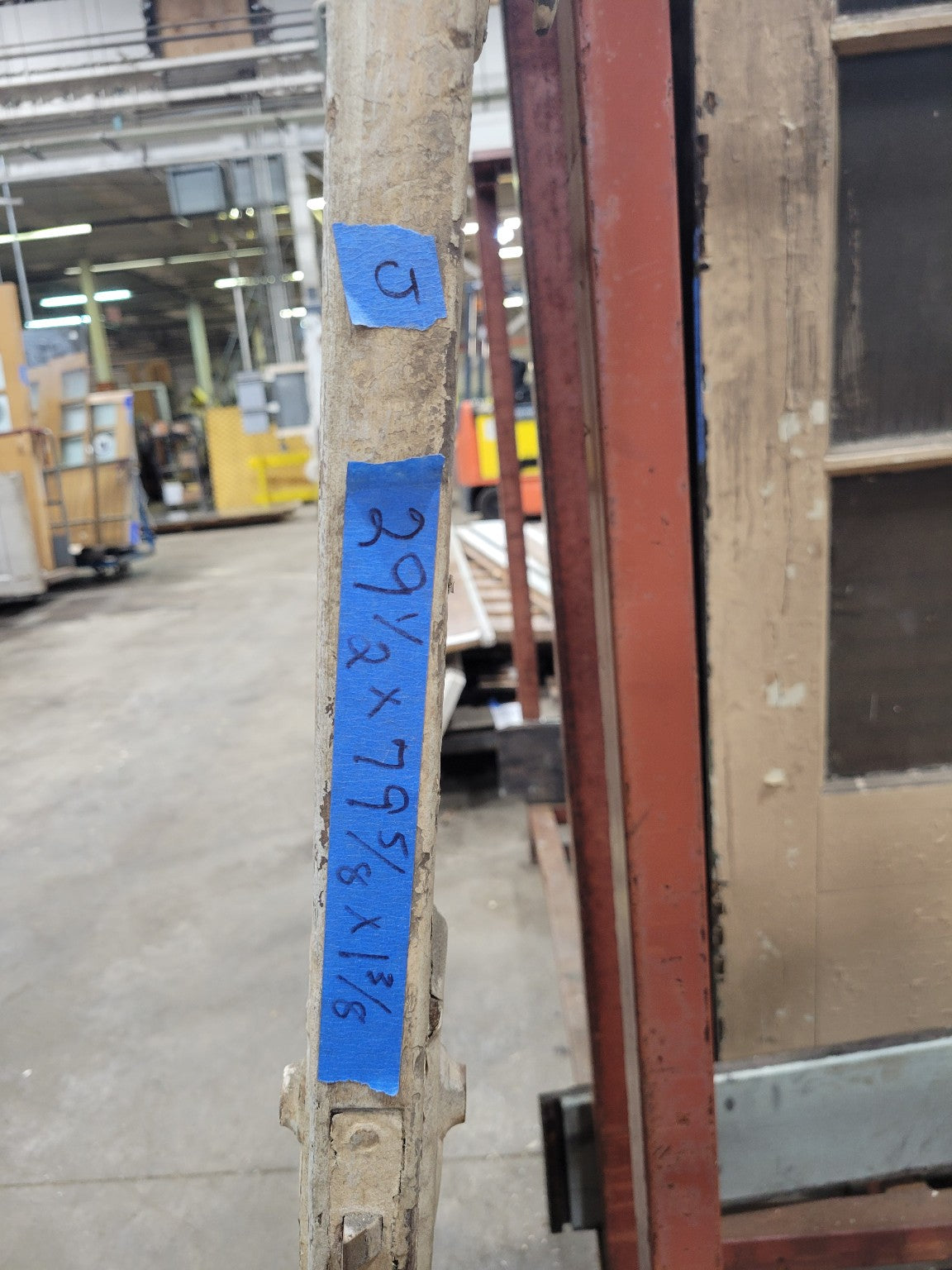 Distressed Painted 5-Panel Door – 79 ⅝" Tall – Narrow Width (J)