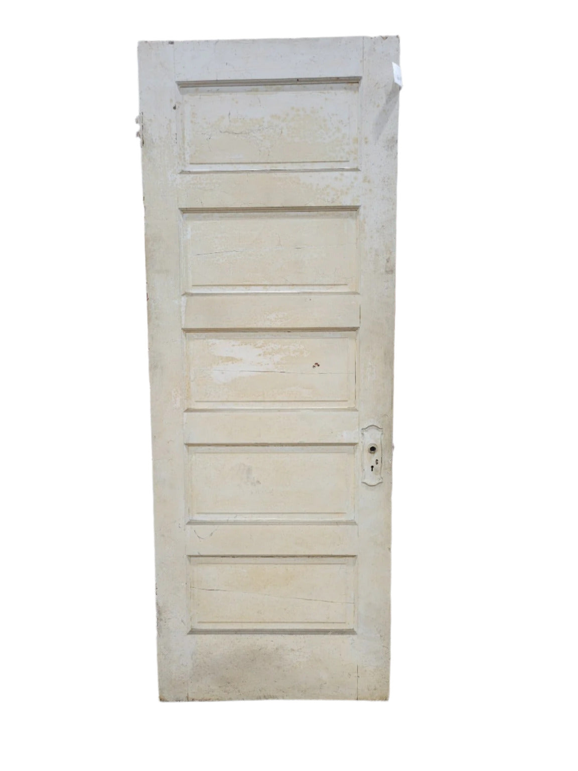 Distressed Painted 5-Panel Door – 79 ⅝" Tall – Narrow Width (J)