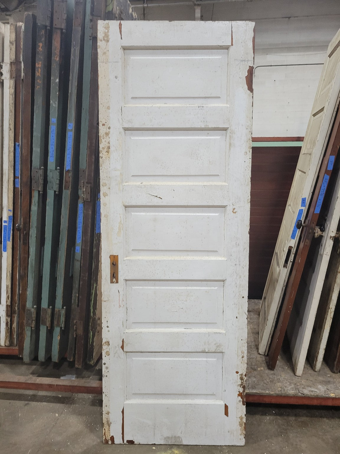 Painted Antique 5-Panel Door – 27 ⅞" x 79 ⅝" x 1 ⅜" (BBB)