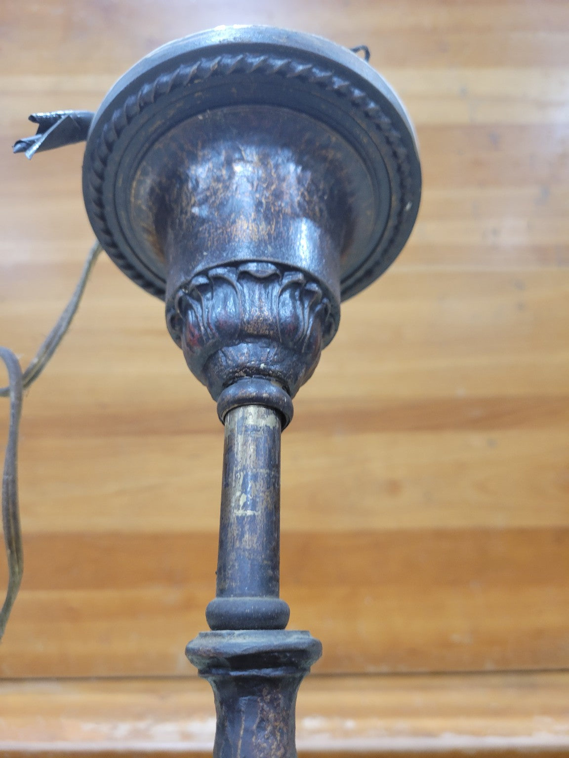 Antique Cast Iron Gothic Revival 6-Arm Chandelier (AS IS)