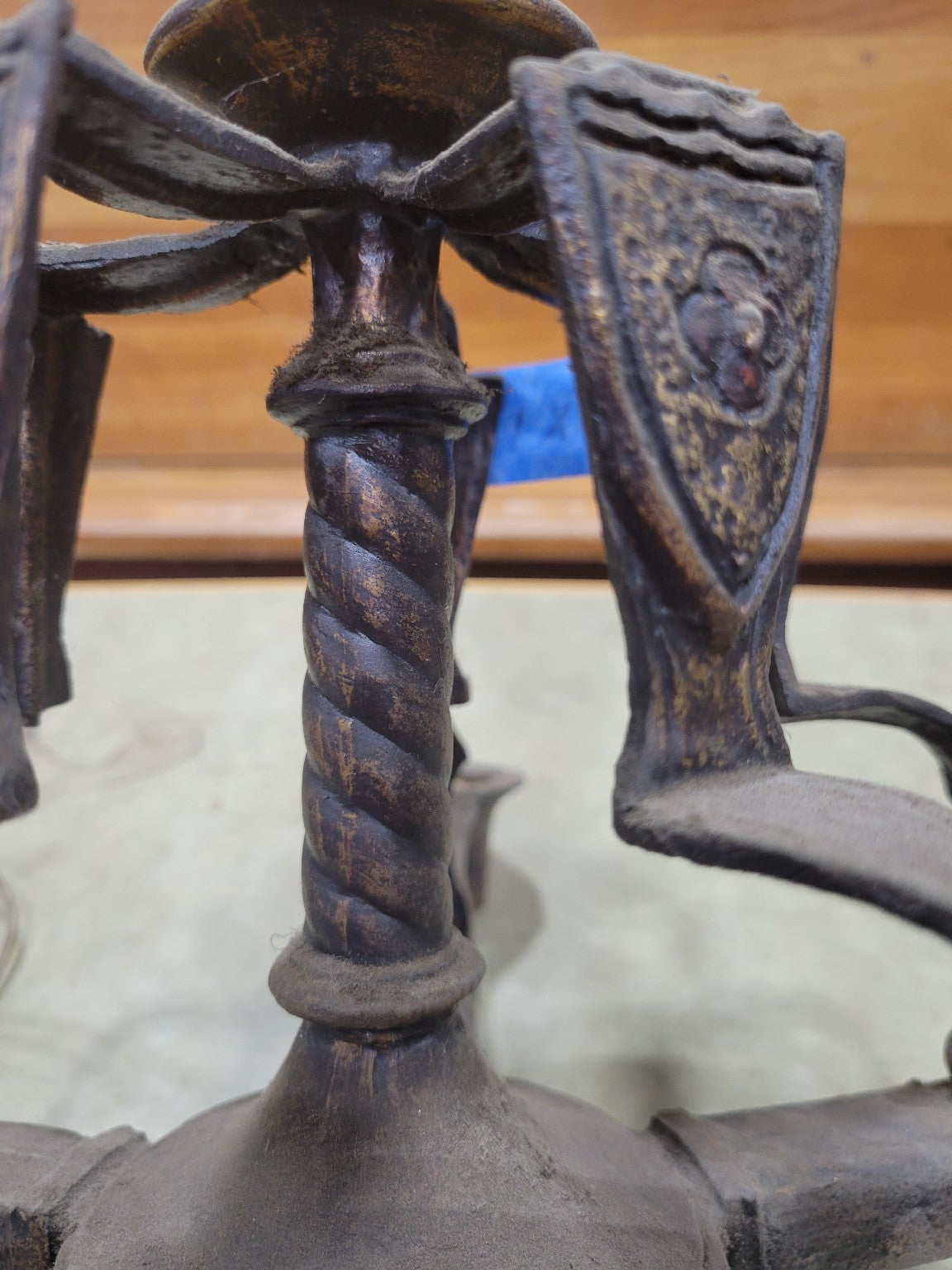 Antique Cast Iron Gothic Revival 6-Arm Chandelier (AS IS)