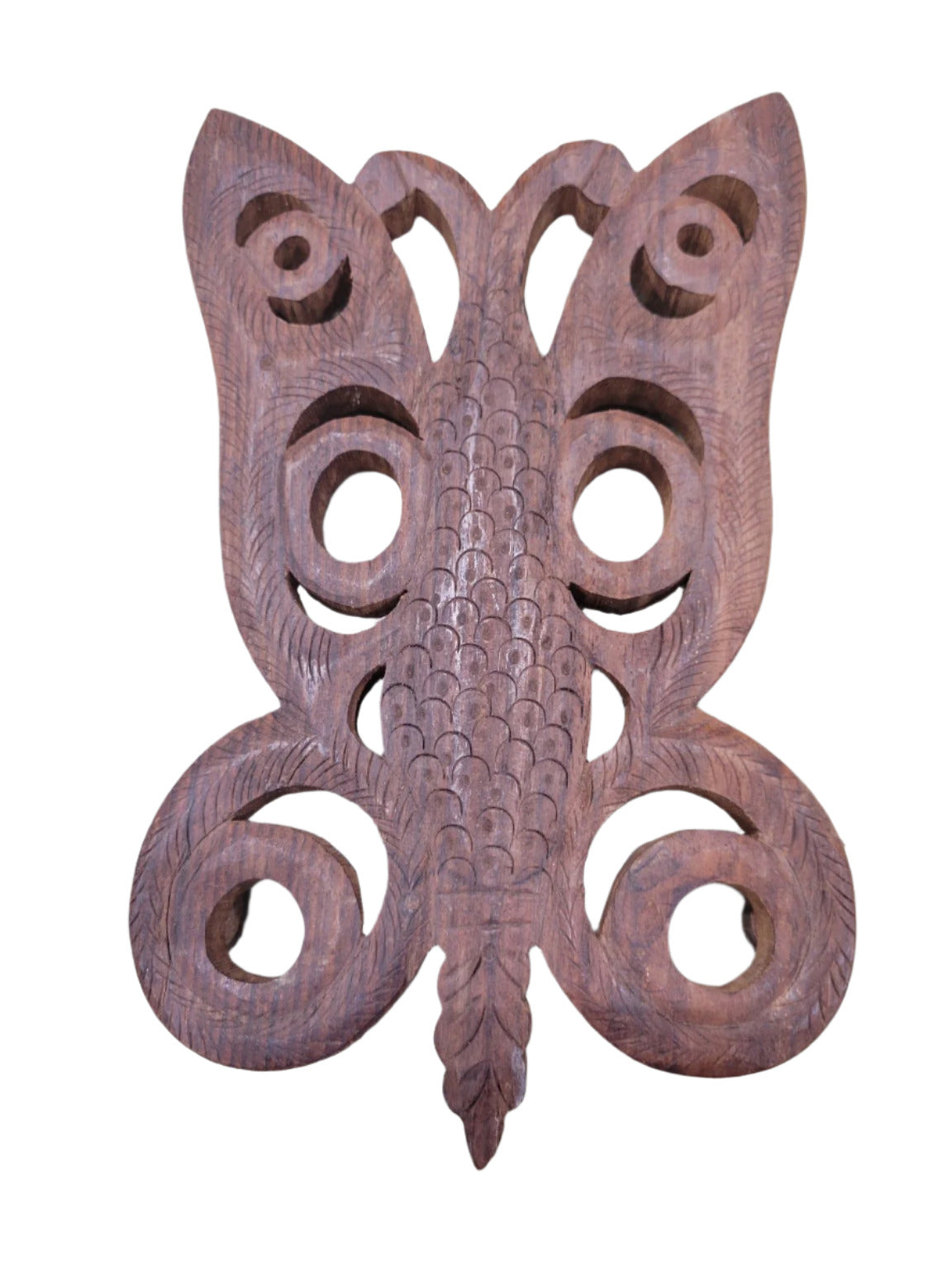 Hand-Carved Wood Butterfly Trivet – Made in India