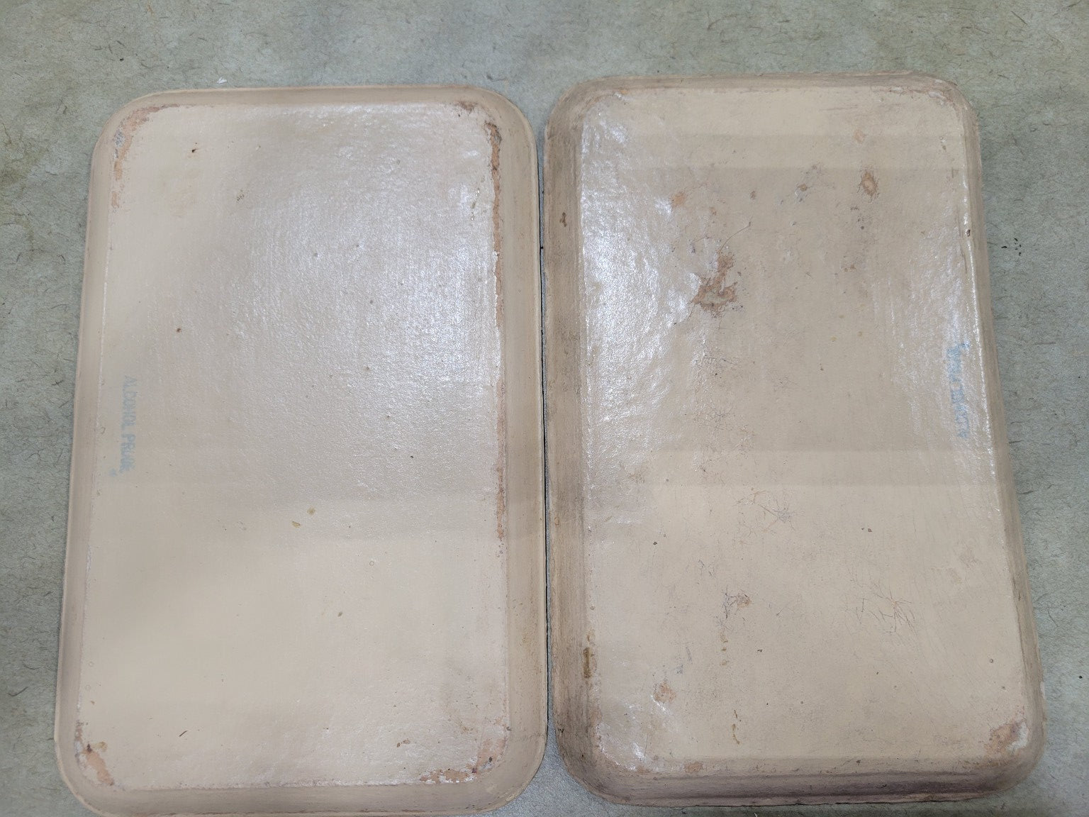 Set of 2 Vintage Wooden Trays – Violet Floral Pattern – 8⅜ x 5 3⁄16 – Aldrich Place Japan