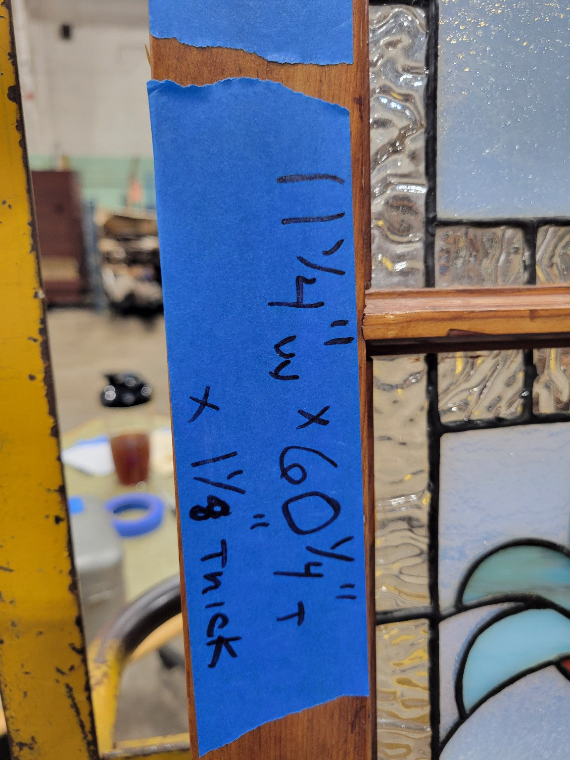 Antique Leaded Glass Window Panel with Jewel Tones – Vertical Hanging Accent