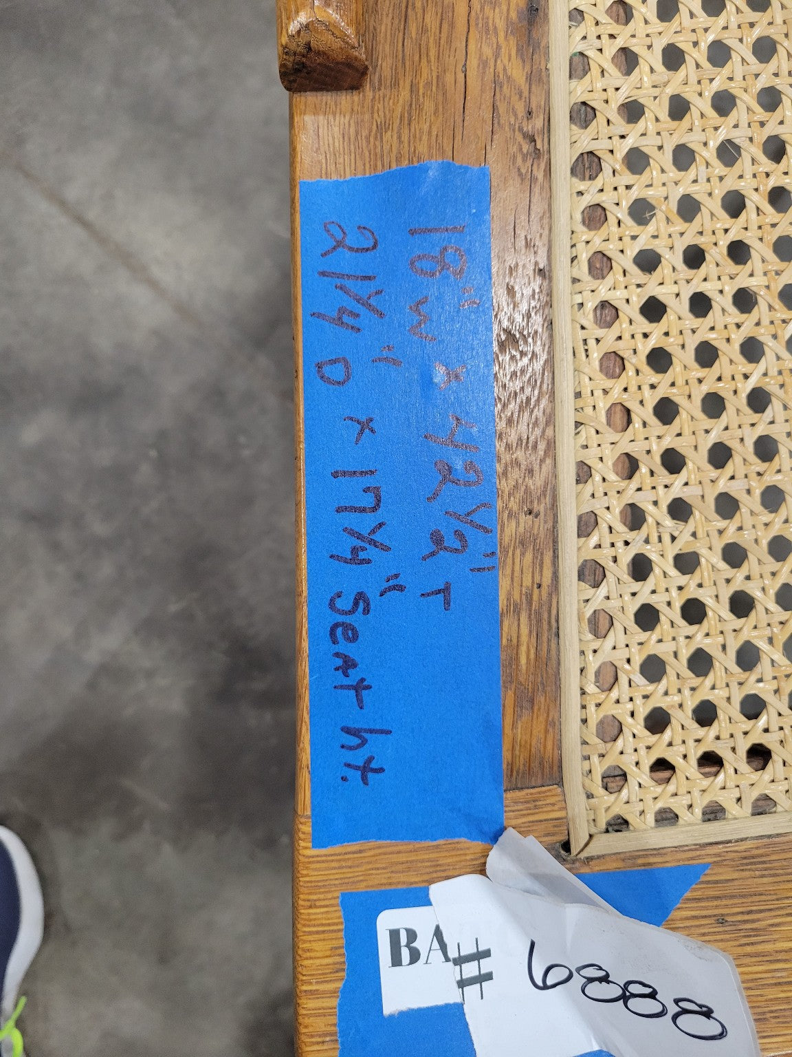 Antique Oak Spindle Back Chair with Cane Seat – Pressed Carved Detail