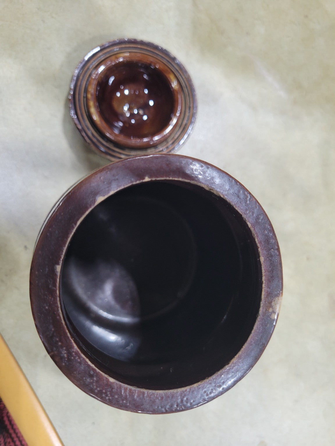 1901 “The HyMatic” Stoneware Inkwell Jar with Patented Lid – No. 2 Size