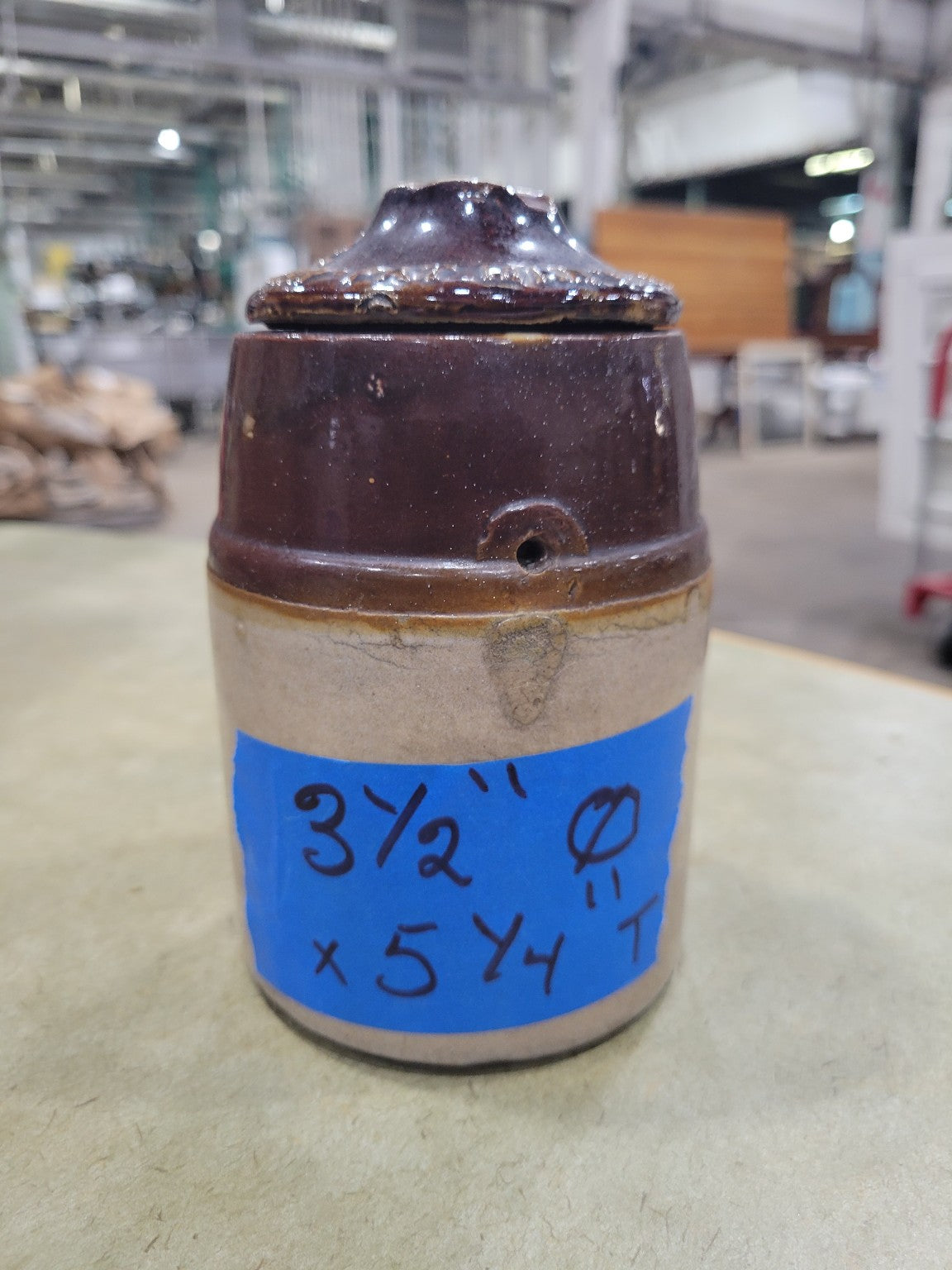 1901 “The HyMatic” Stoneware Inkwell Jar with Patented Lid – No. 2 Size