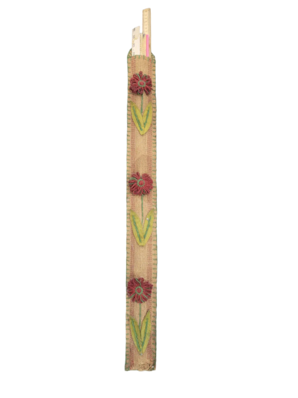 Vintage Burlap Floral Yardstick Holder – Includes 5 Yardsticks