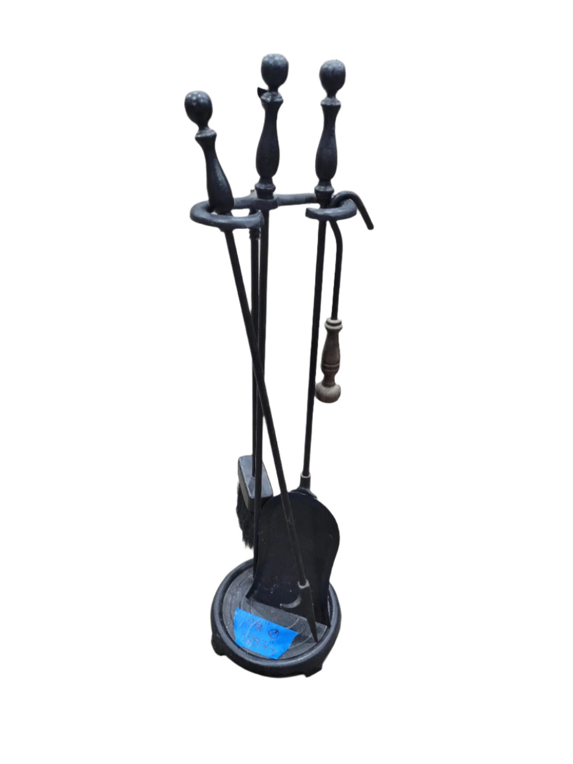 Vintage Cast Iron Fireplace Tool Set with Stand