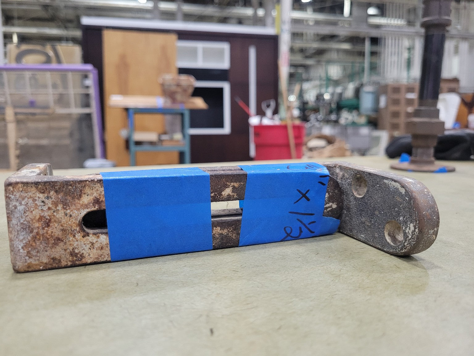Industrial Steel Gate Hinge Pin Bracket – Salvaged – 5 ⅞ L x 1 ¾ W