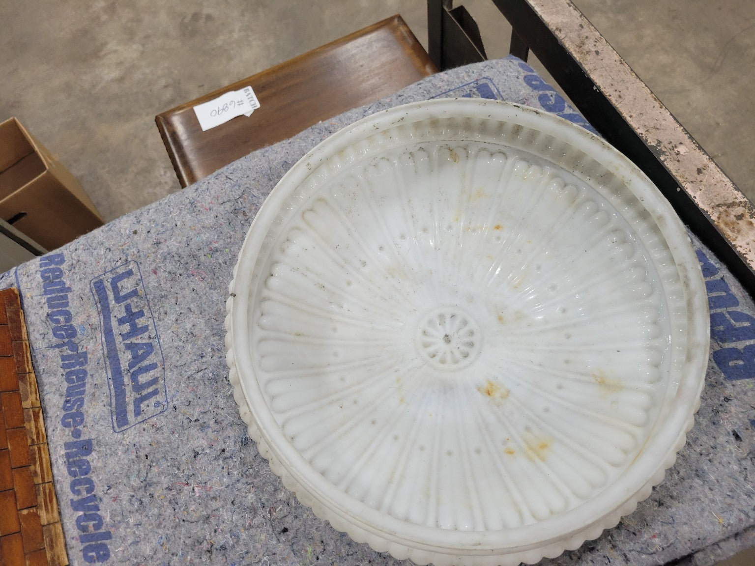Vintage Pressed Glass Ceiling Light Shade – 15 Diameter