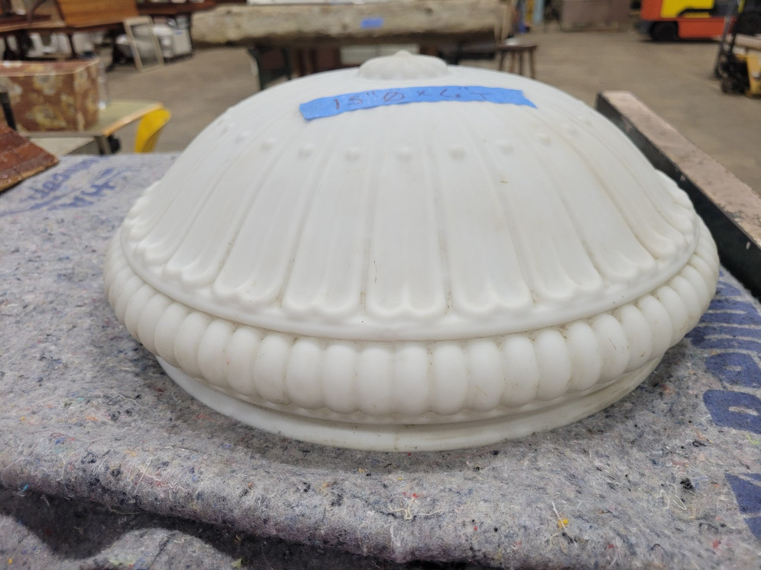 Vintage Pressed Glass Ceiling Light Shade – 15 Diameter