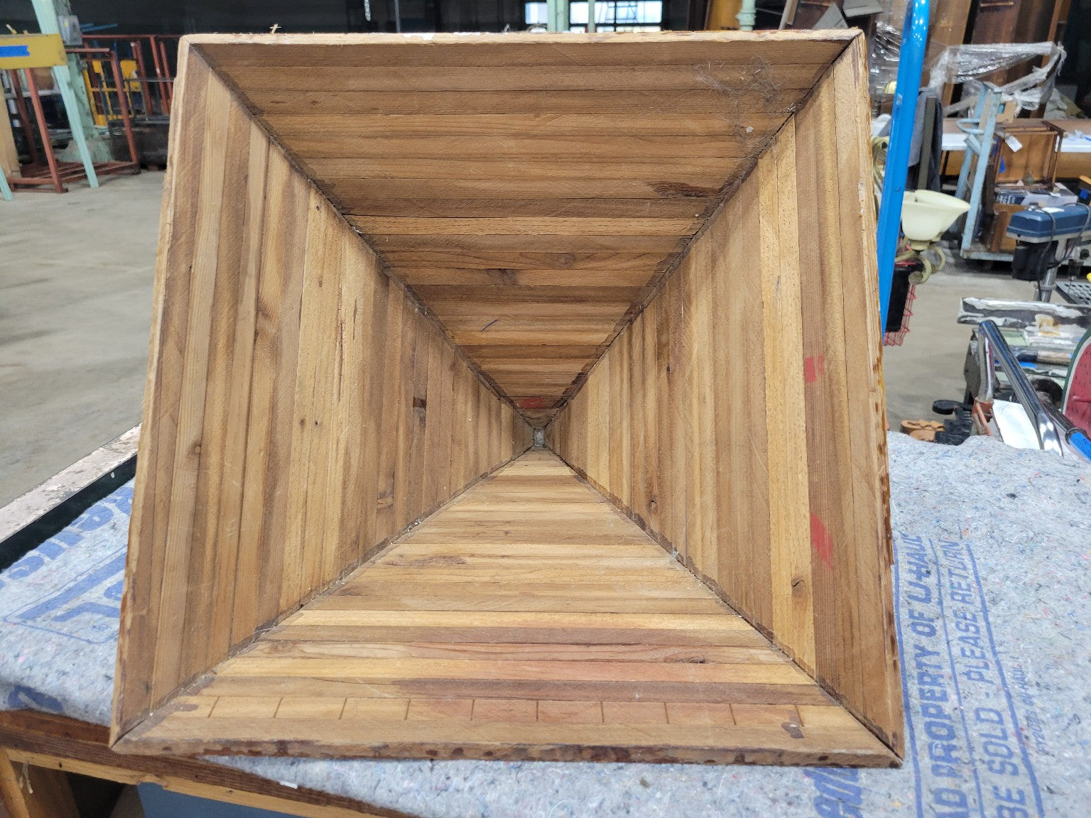 Handcrafted Wood Pyramid Display – 18 Square Base x 16 Tall
