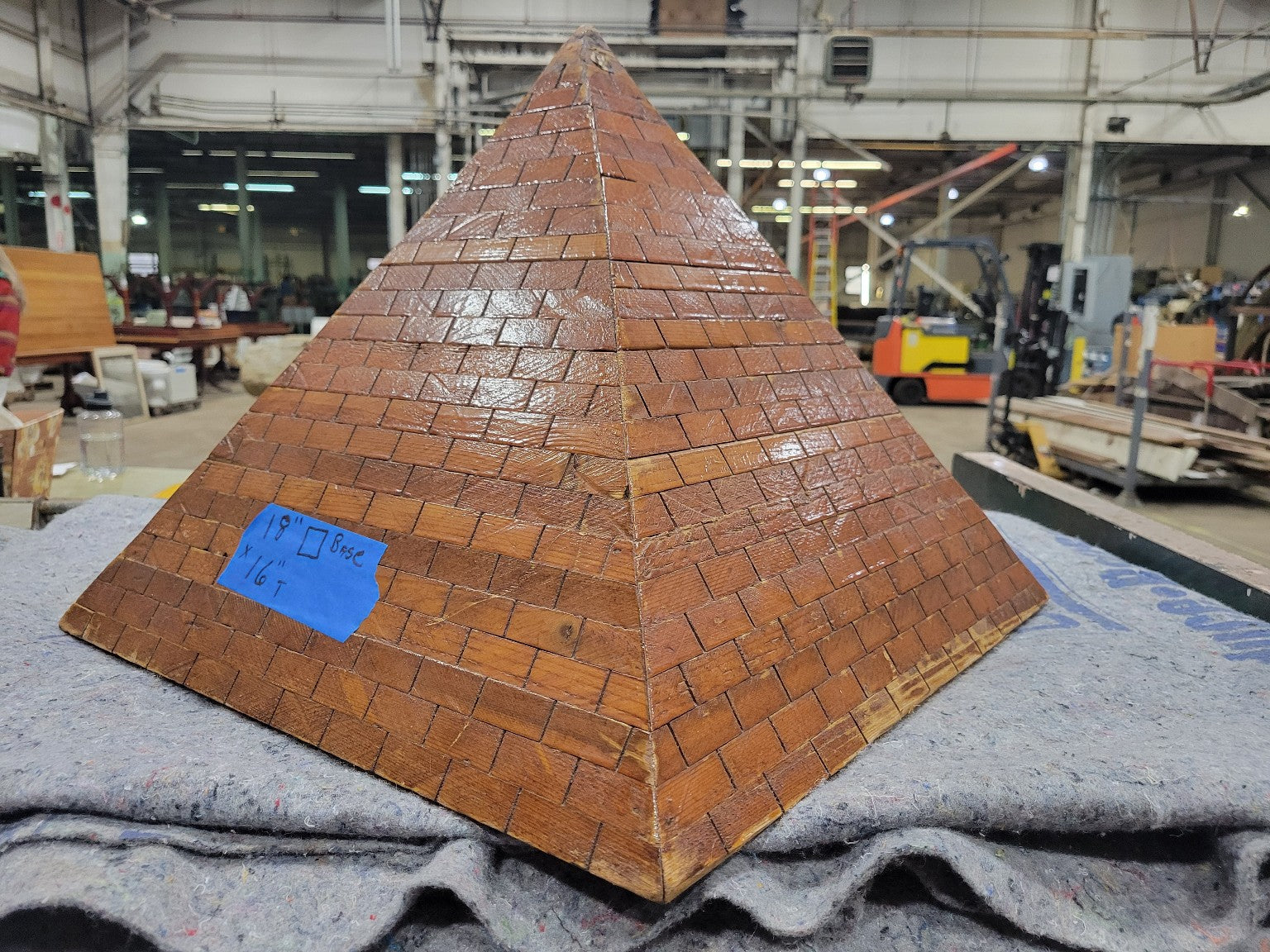 Handcrafted Wood Pyramid Display – 18 Square Base x 16 Tall