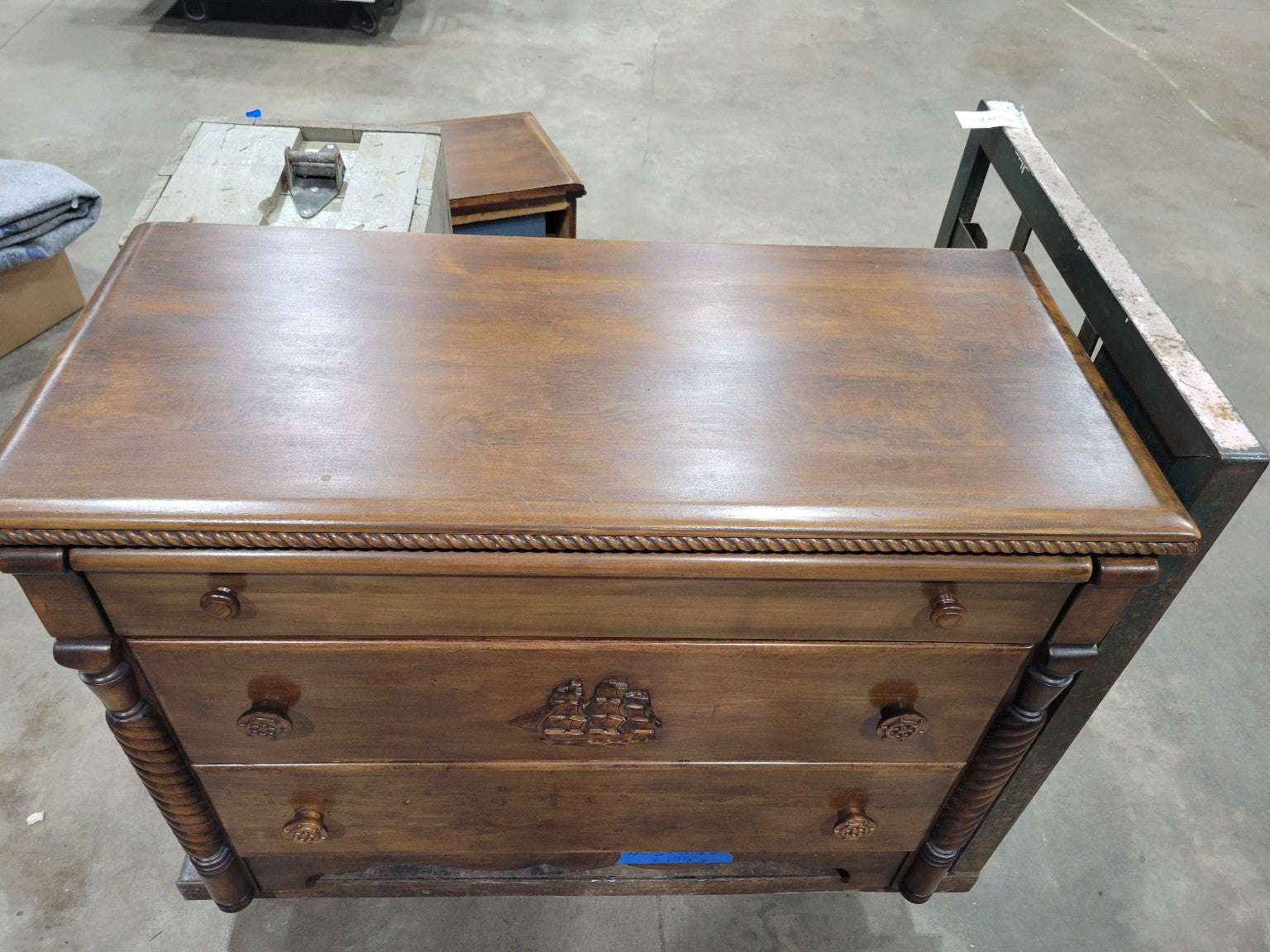 Virginia House Nautical Carved Wood Dresser – 3 Drawer – 32" Tall