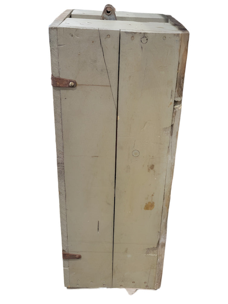 Rustic Painted Wood Tool Chest with Hinged Lid – 38" W x 13" T x 14 ½" D