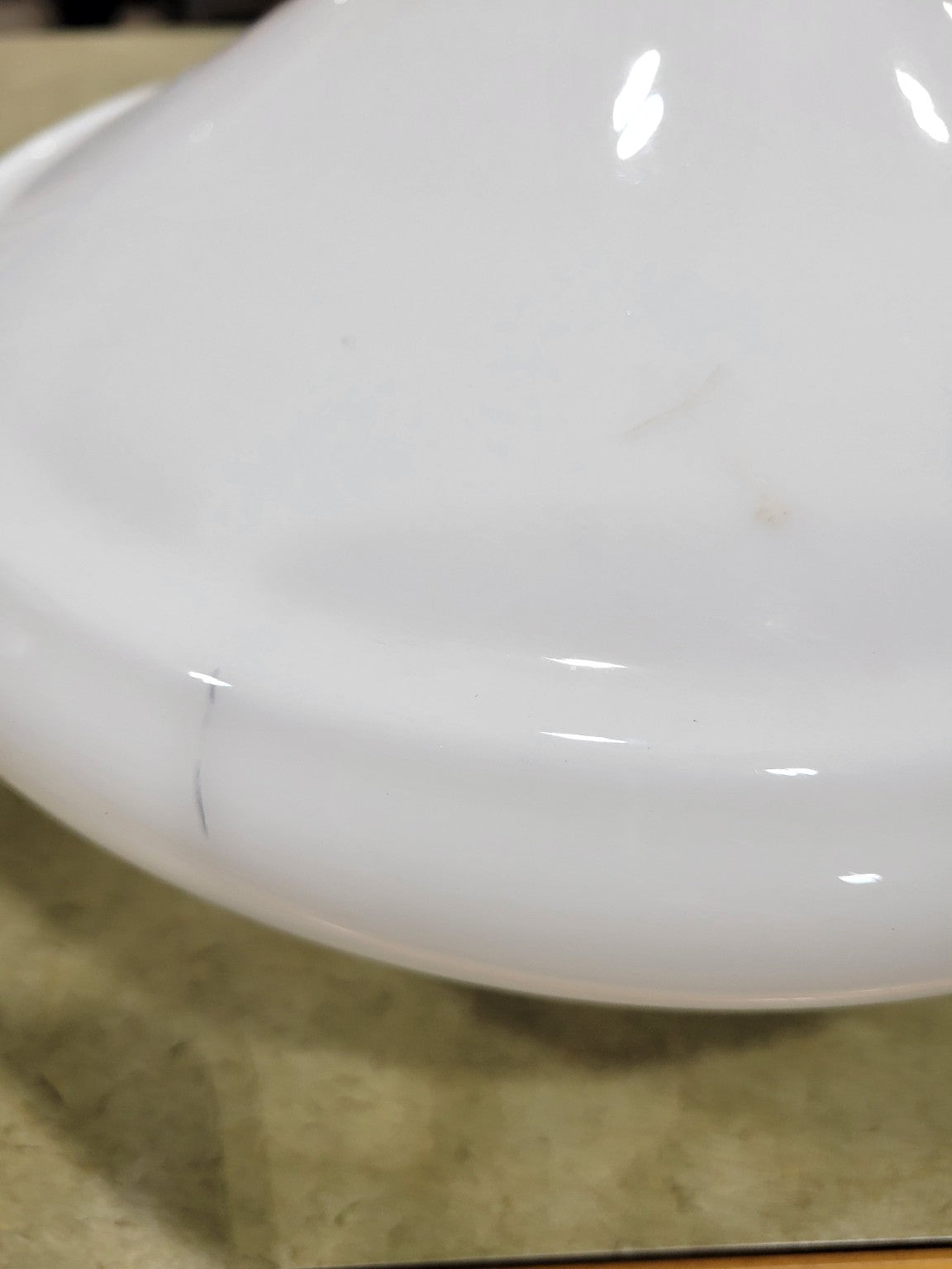 Mid-Century Opaline Glass UFO Light Shade