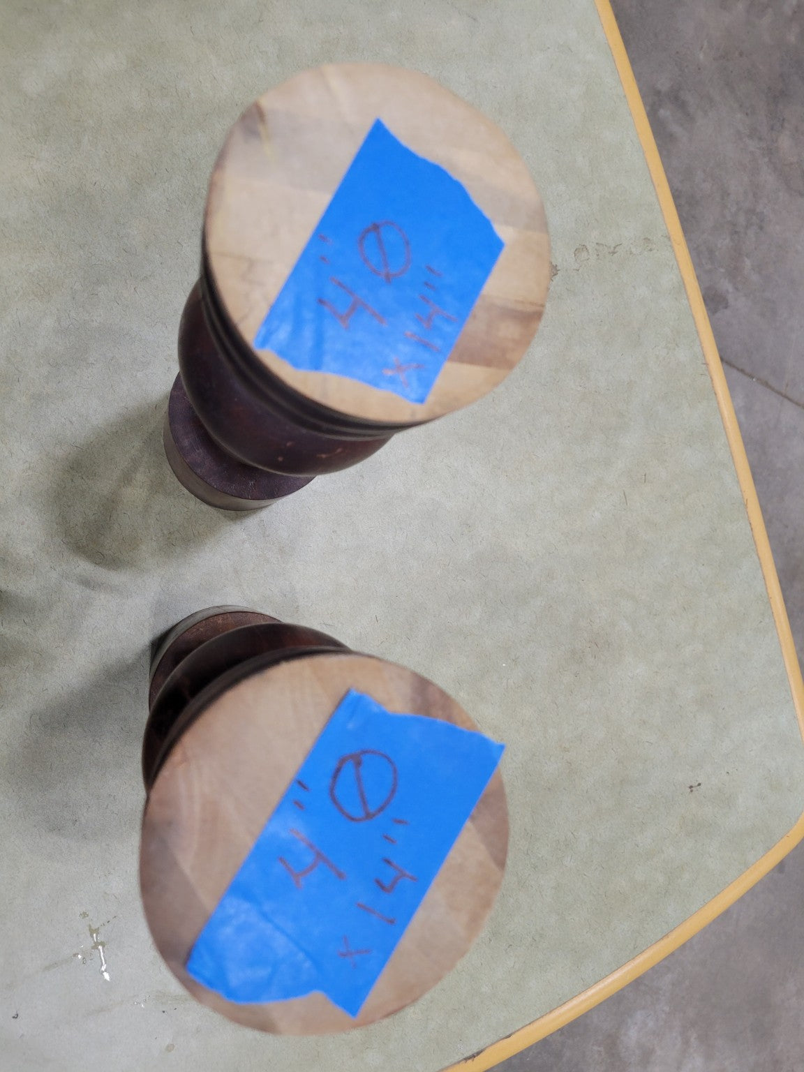 Pair of Vintage Turned Wood Table Legs – 14" Tall