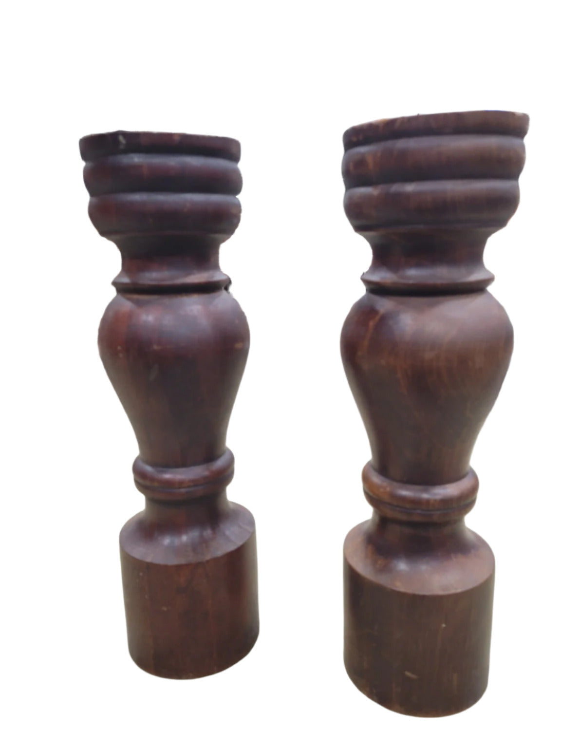 Pair of Vintage Turned Wood Table Legs – 14" Tall