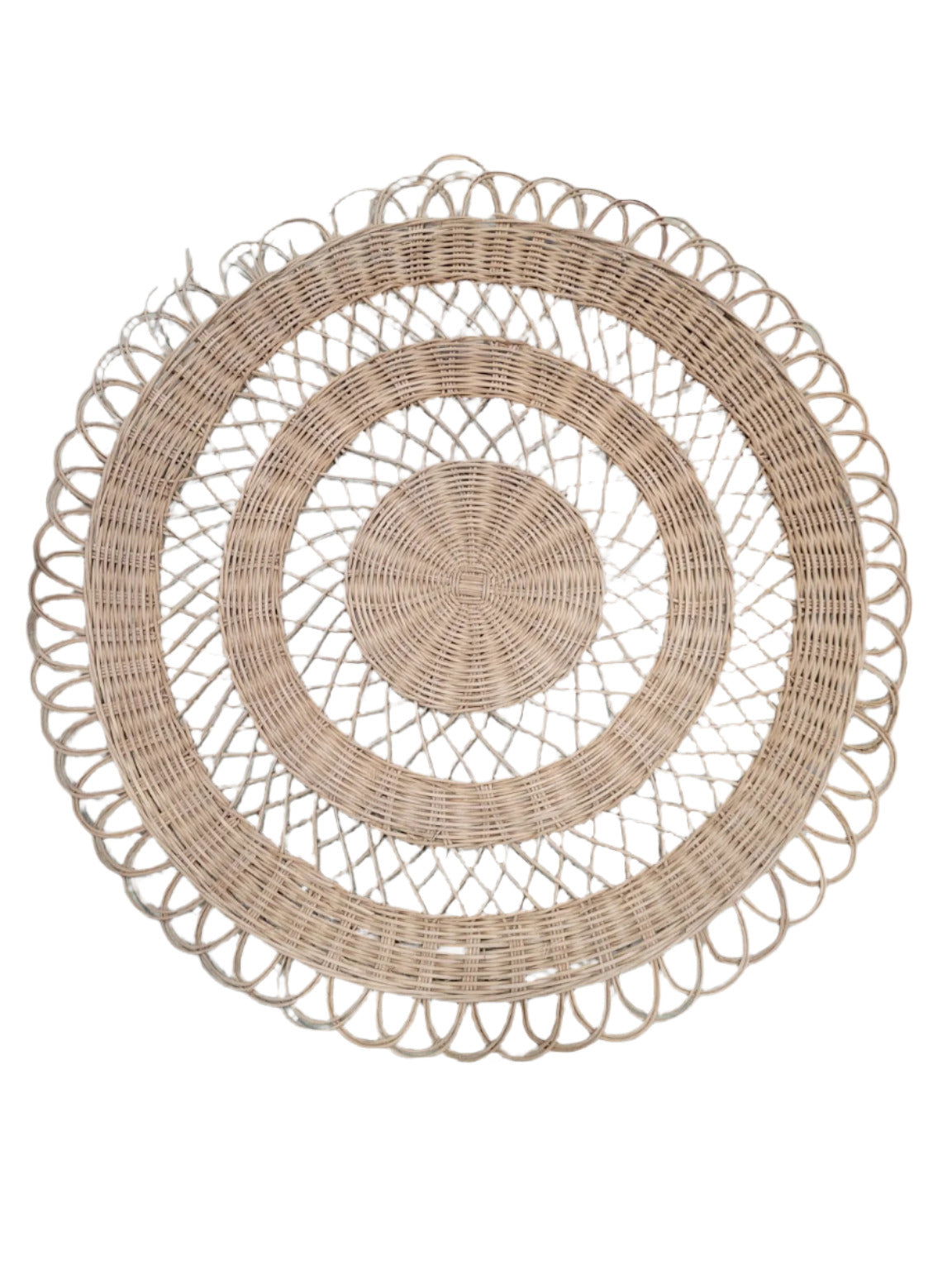 Set of 3 Handwoven Rattan Wall Baskets