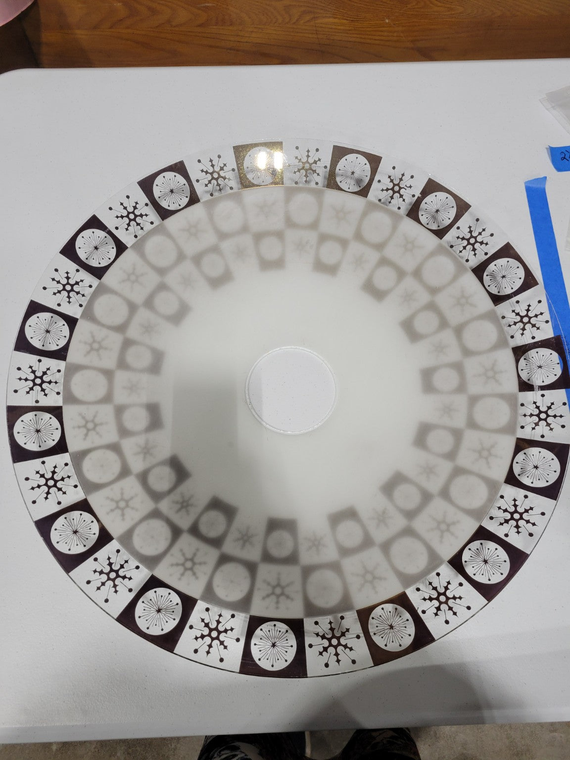 Mid-Century Modern Atomic Glass Light Shade – 20 1/2" Diameter