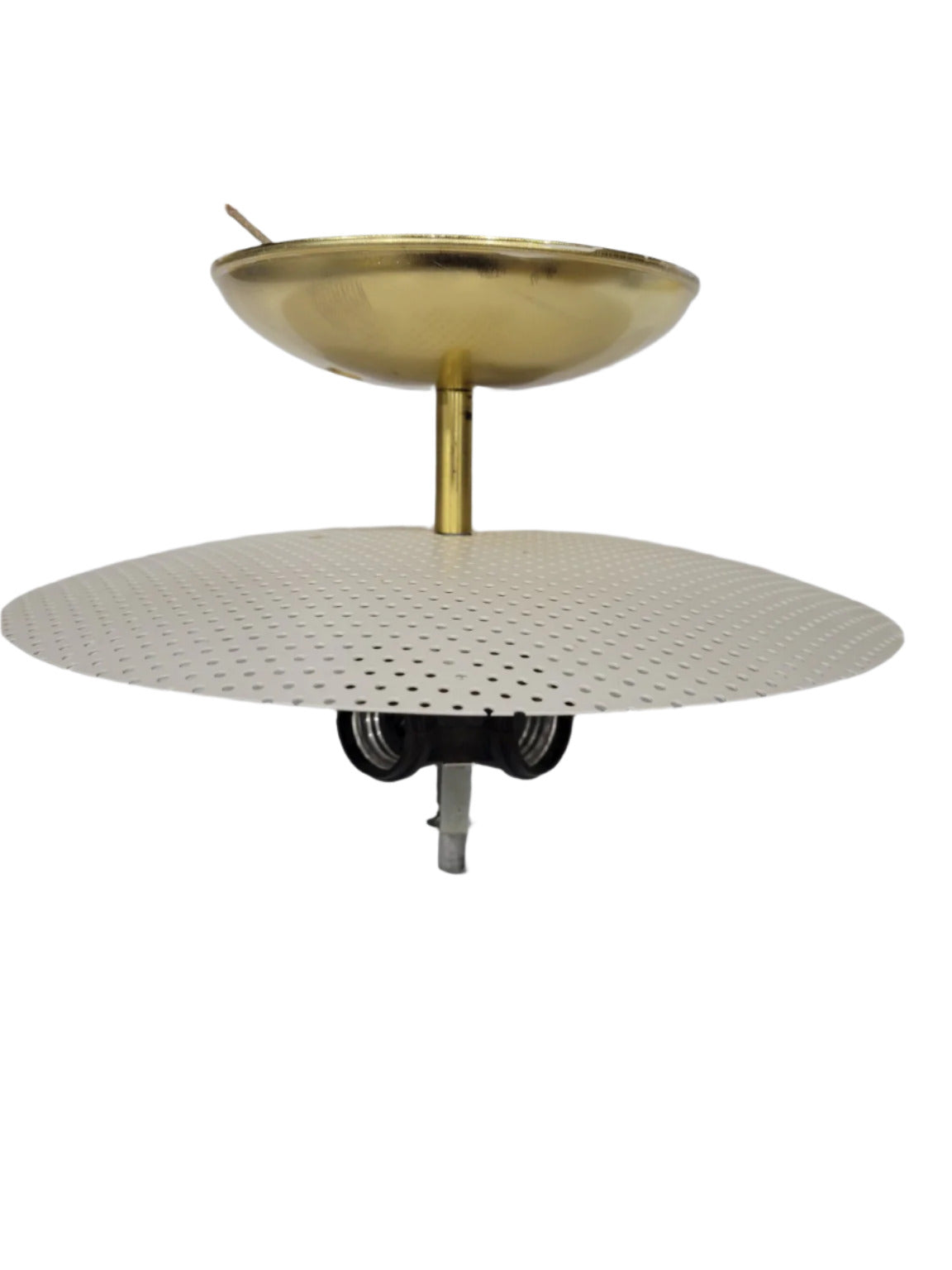 Vintage Moe Light Perforated Flush Mount Fixture – 10" Diameter (AS IS-MISSING SHADE)