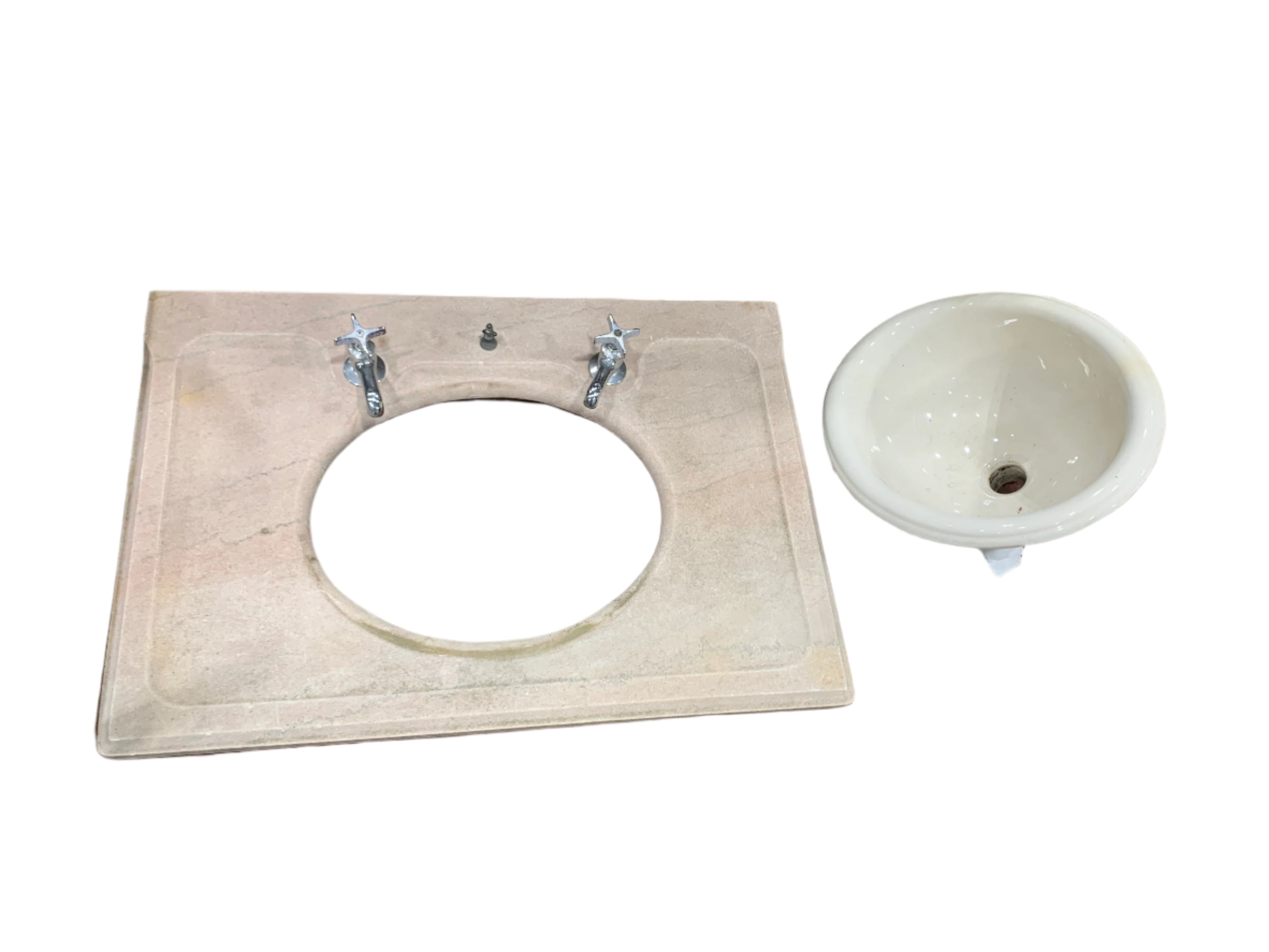 Virginia Marble Vanity Top with Hardware & Drop-in Sink