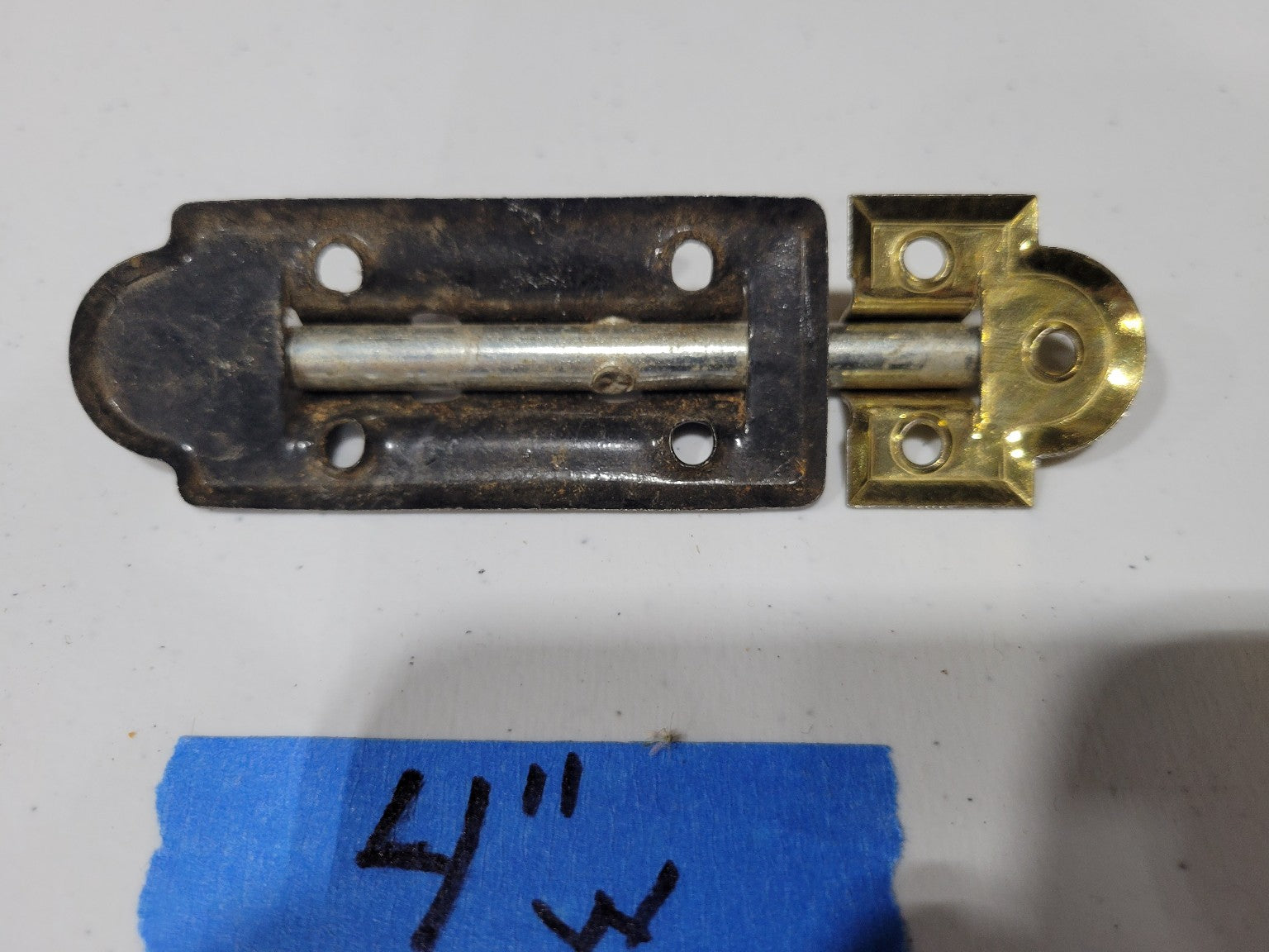 Vintage Brass and Steel Barrel Bolt Slide Latch – 4"