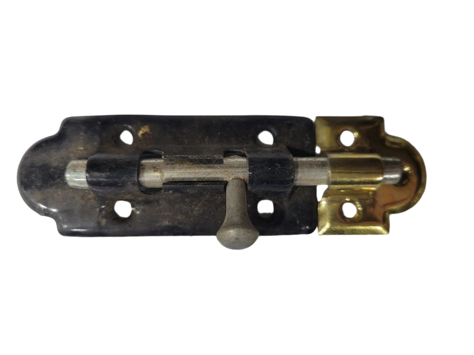 Vintage Brass and Steel Barrel Bolt Slide Latch – 4"