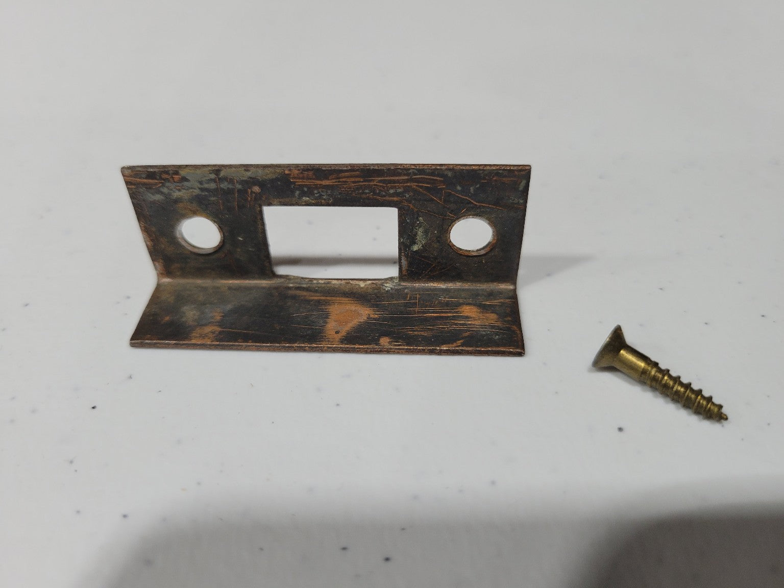 Antique Bronze-Plated Door Jamb Strike Plate – 2 x ¾ x ½