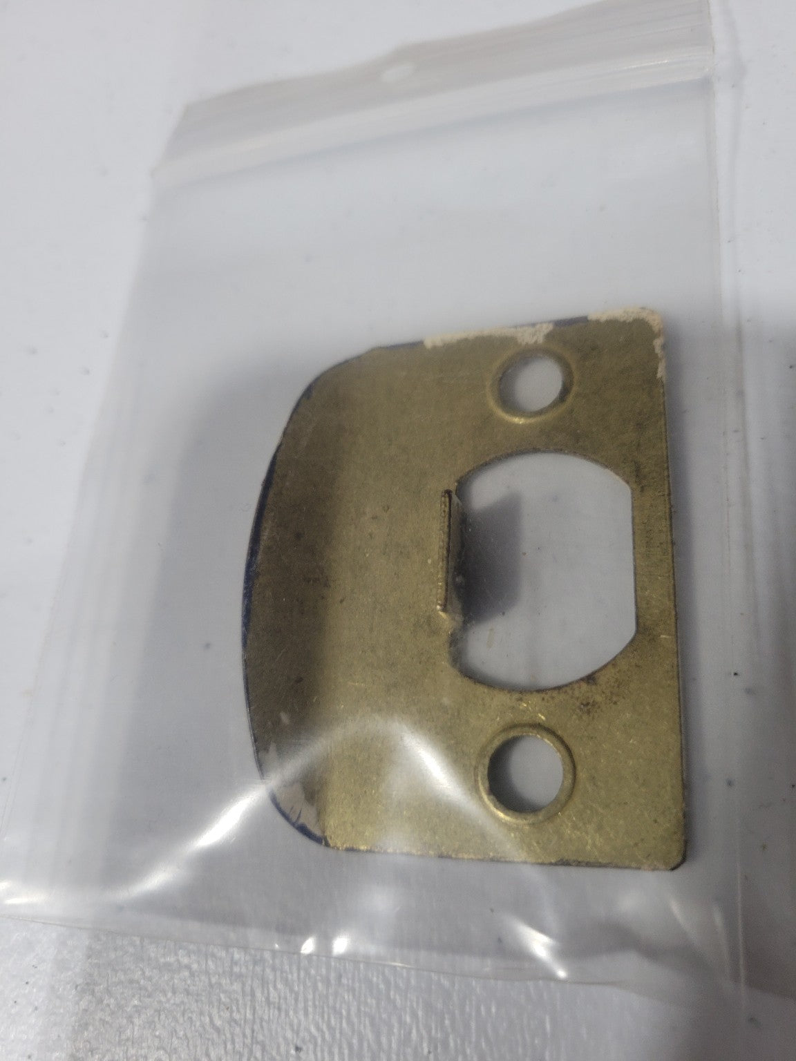 Vintage Brass Rounded Lip Strike Plate – 2¼ x 1¾