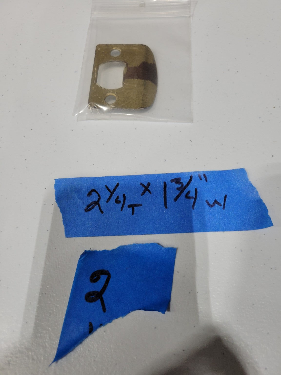 Vintage Brass Rounded Lip Strike Plate – 2¼ x 1¾