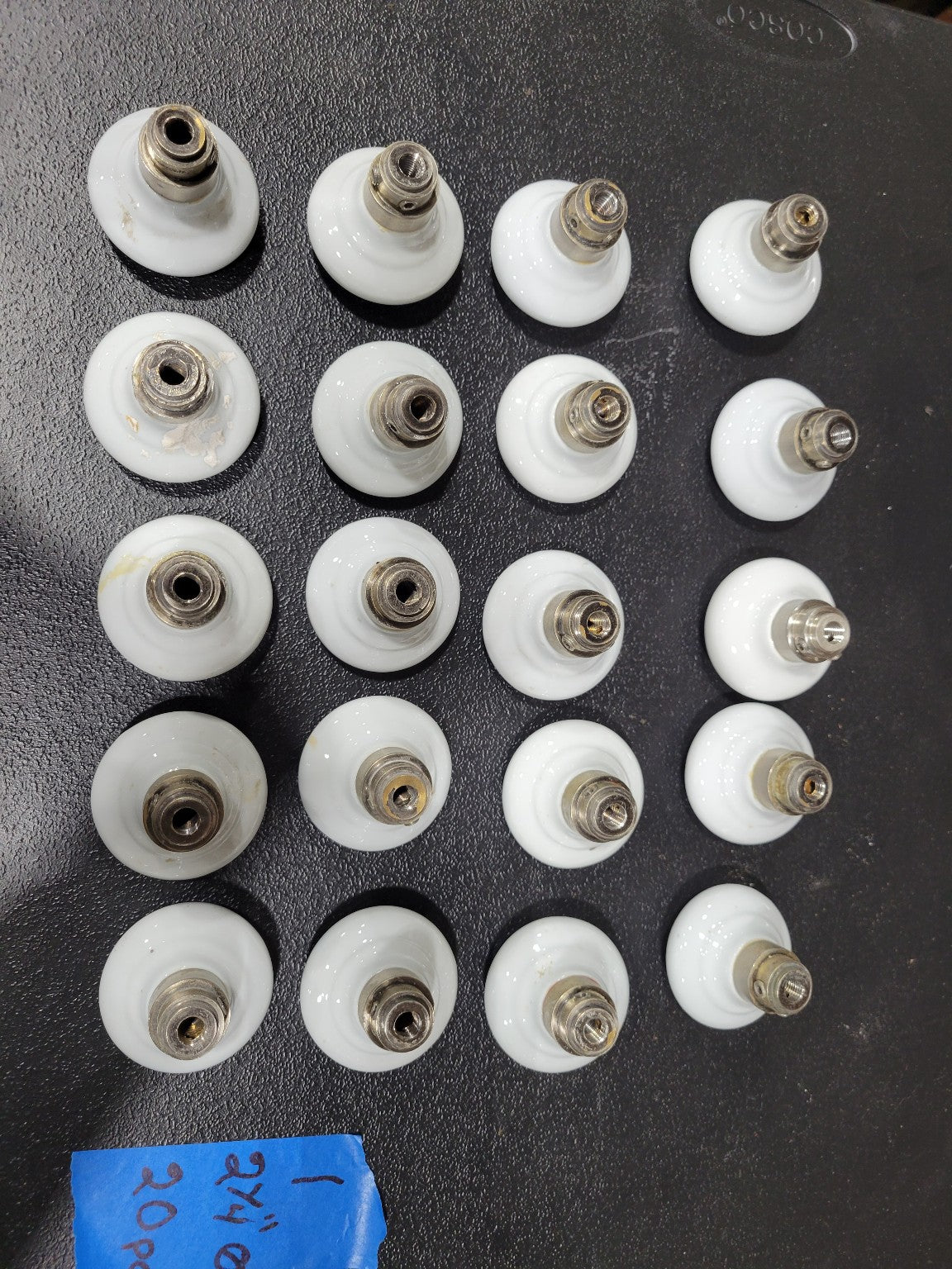 Set of 20 Vintage White Porcelain Door Knobs – 2¼" Diameter