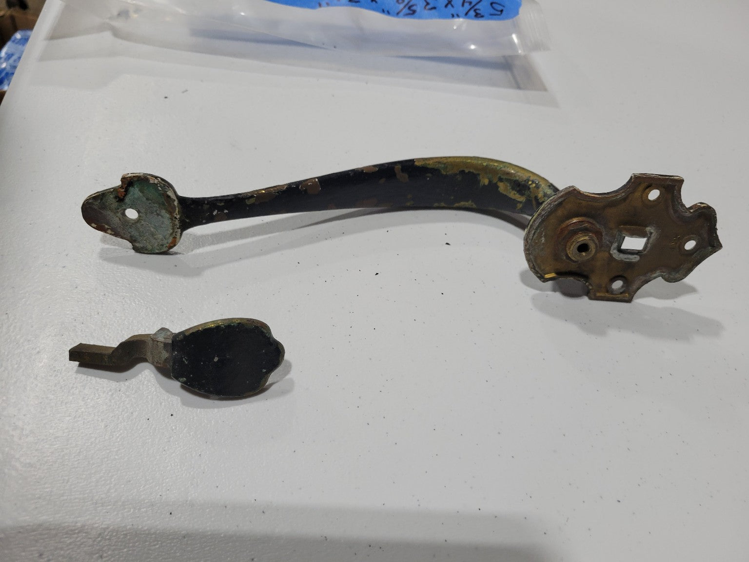 Antique Black Enamel Cast Brass Door Pull Handle – 10 ¼"