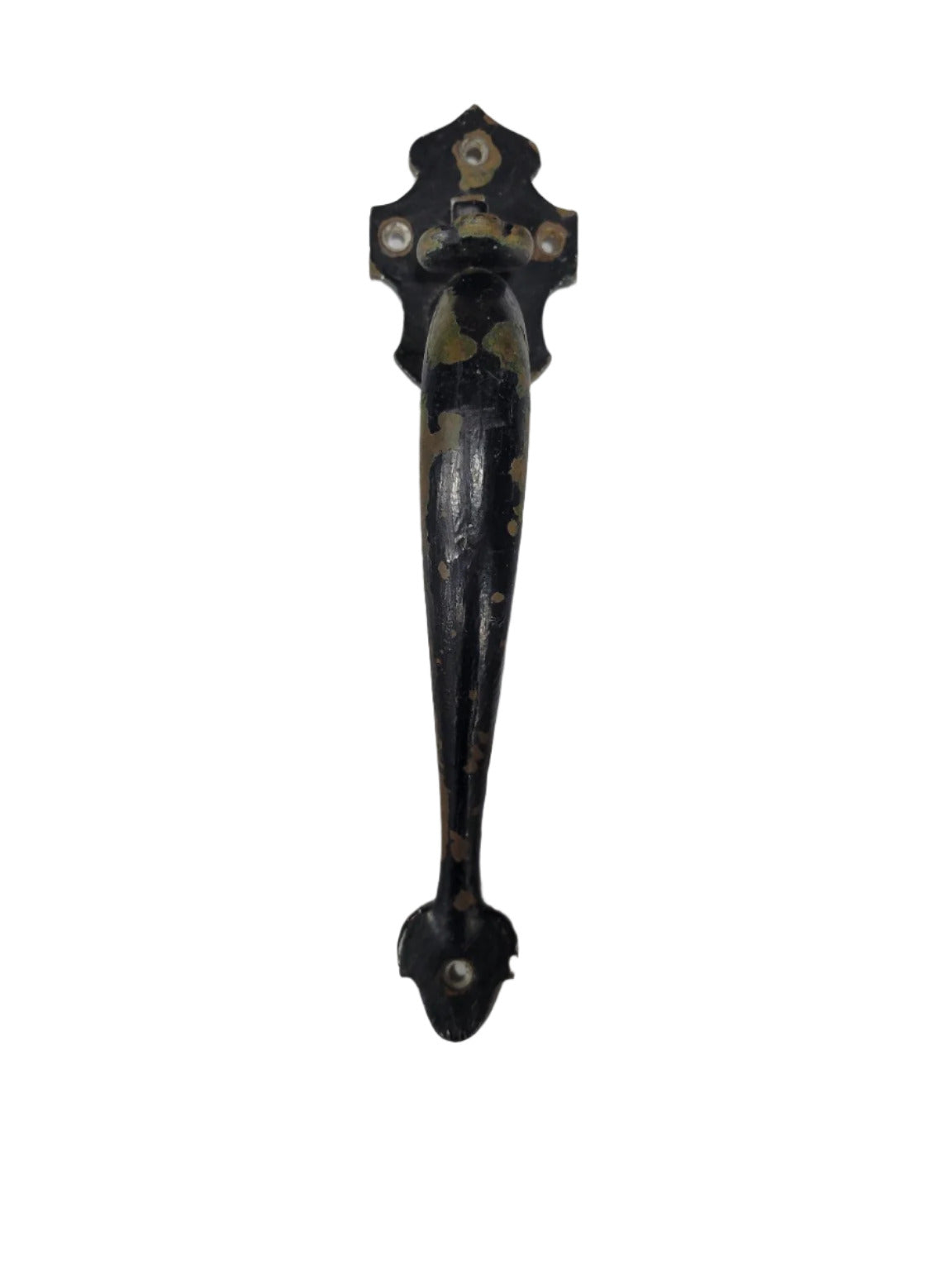 Antique Black Enamel Cast Brass Door Pull Handle – 10 ¼"