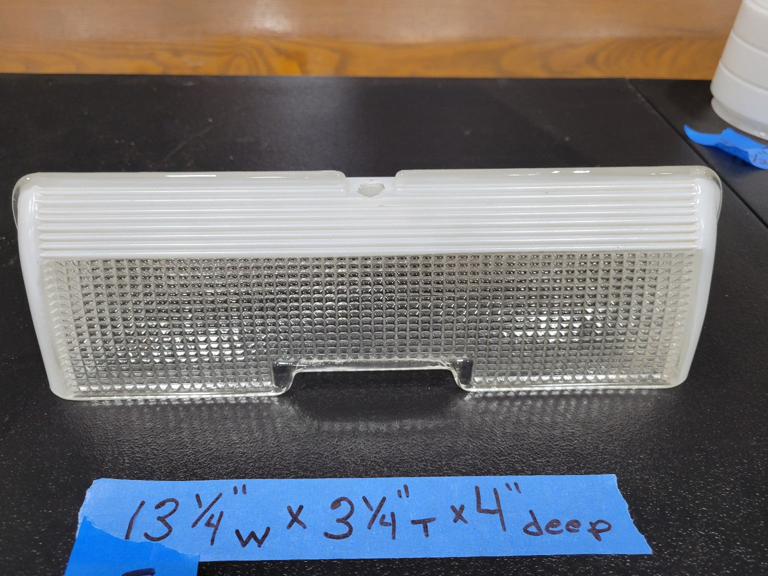 Mid-Century Glass Light Diffuser Shade – 13¼ W x 3¾ T x 4 D