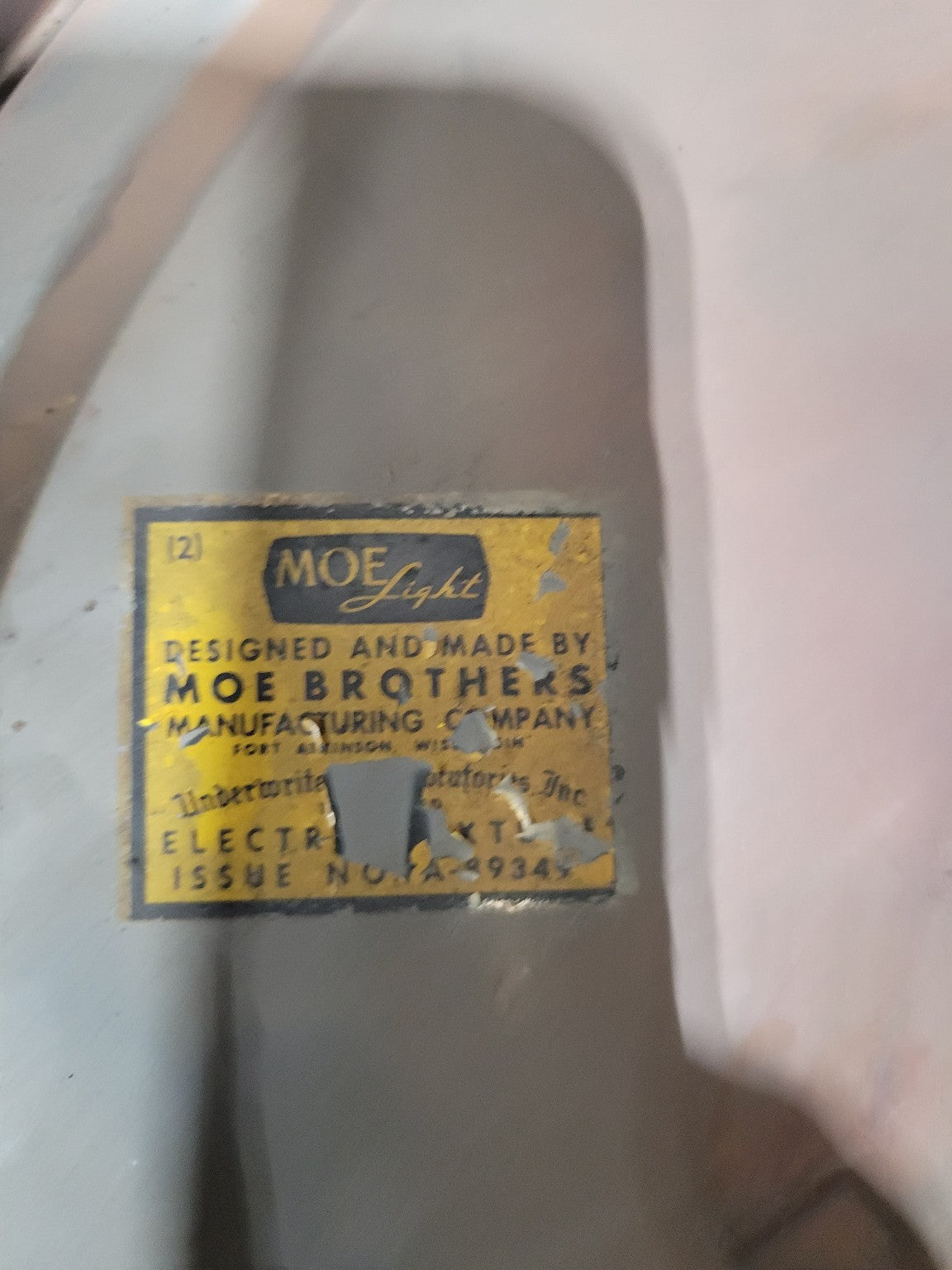 Vintage Moe Light Flush Mount Ceiling Fixture – White Glass Shade & Ribbed Metal Base