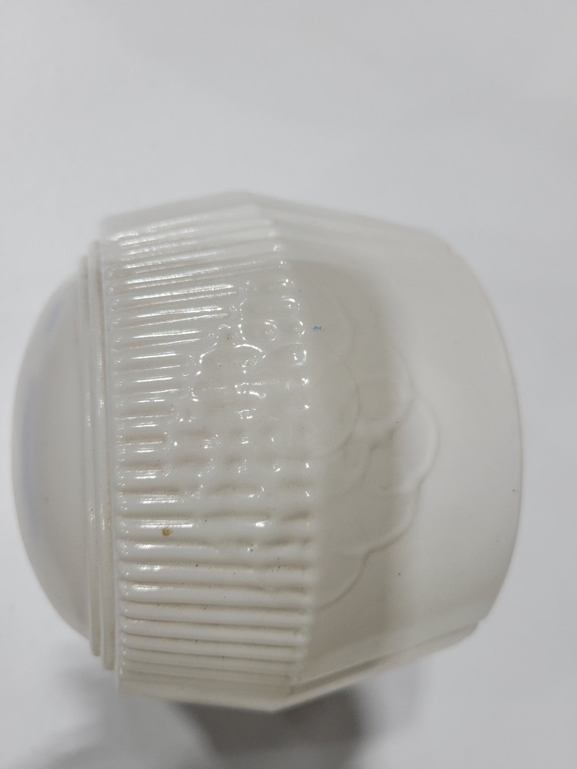 Art Deco White Milk Glass Sconce Shade – Radiant Prismatic Lens Front
