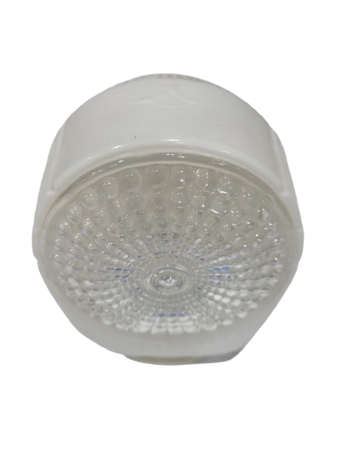 Art Deco White Milk Glass Sconce Shade – Radiant Prismatic Lens Front