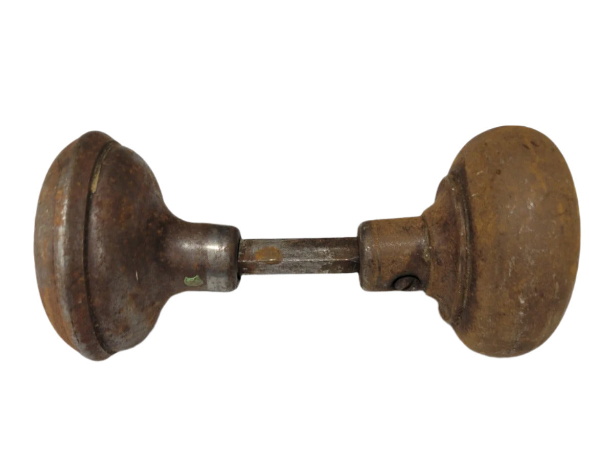 Antique Steel Door Knob Set – 2⅜ Diameter with Spindle