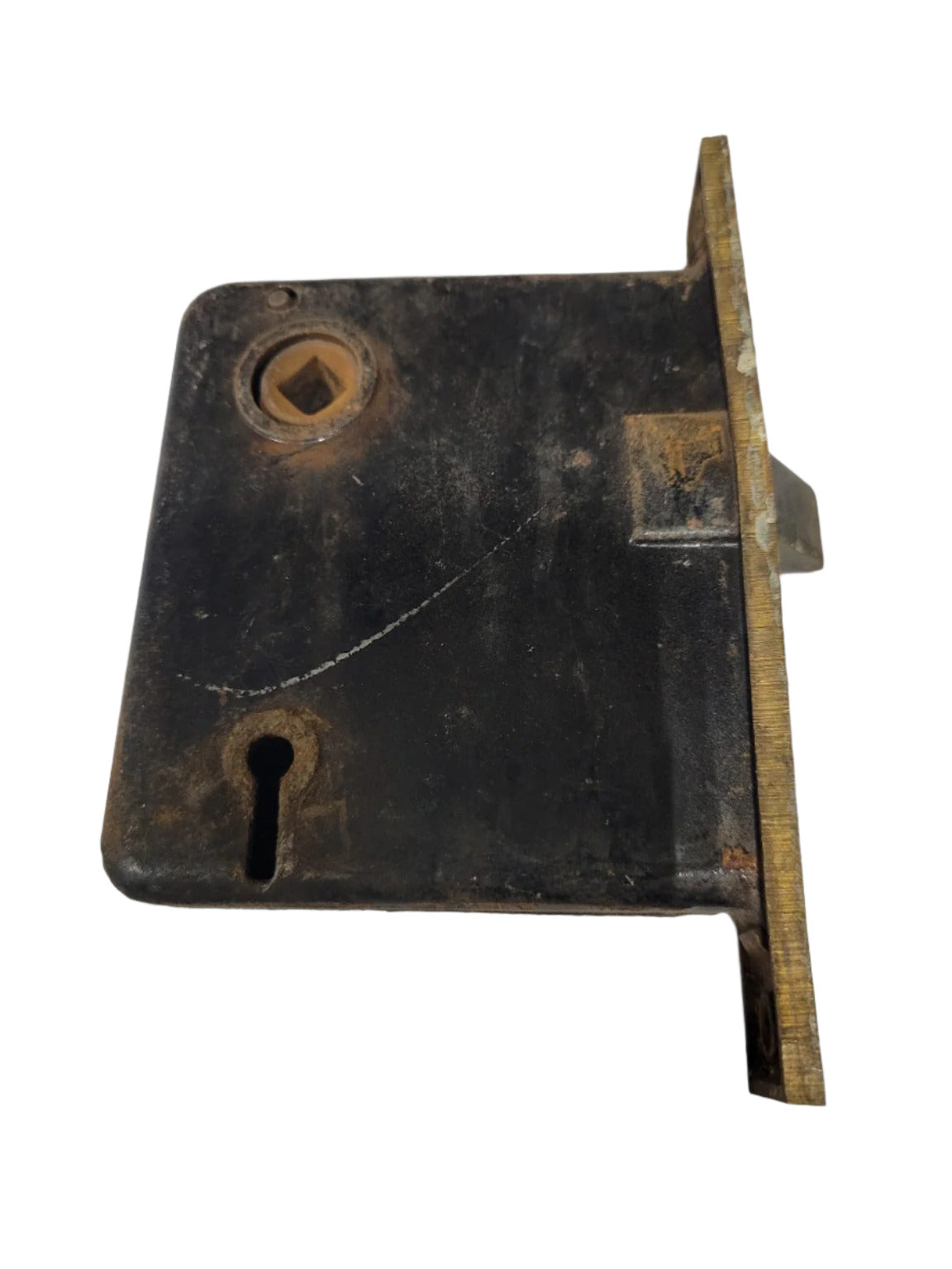 Antique Mortise Lock Body – 2½ Backset with Brass Faceplate