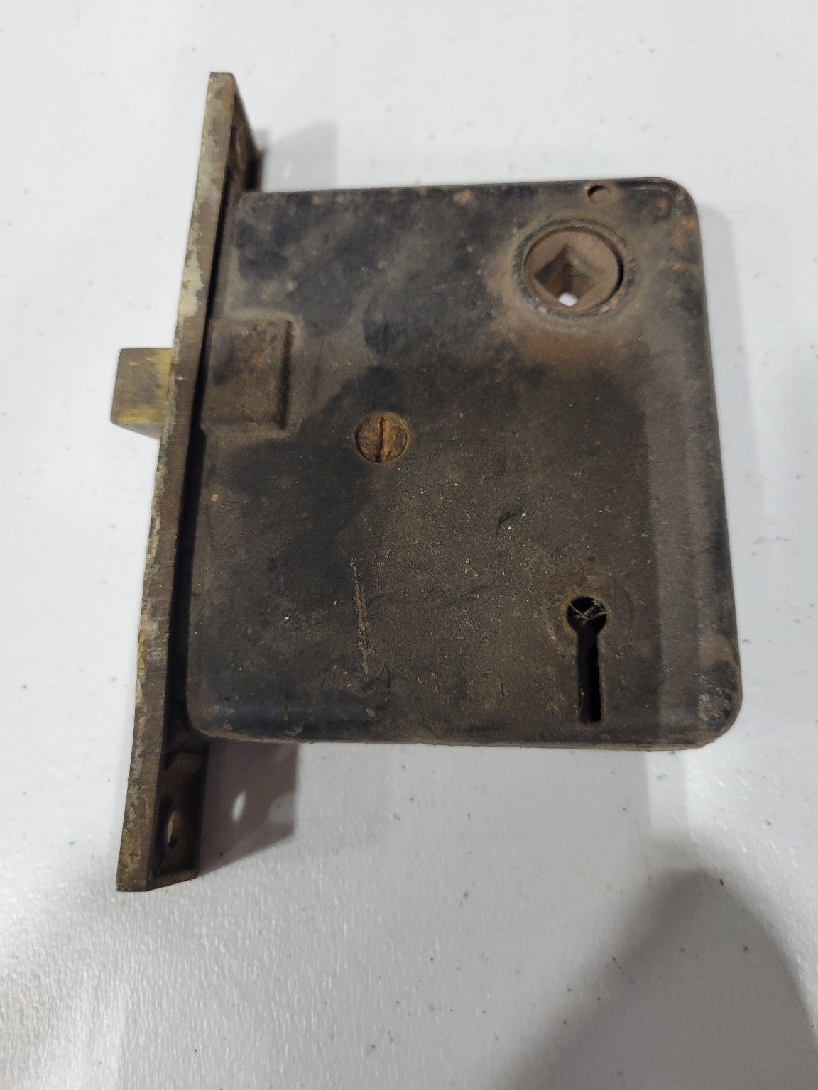 Antique Mortise Lock Body – 2½ Backset with Brass Faceplate