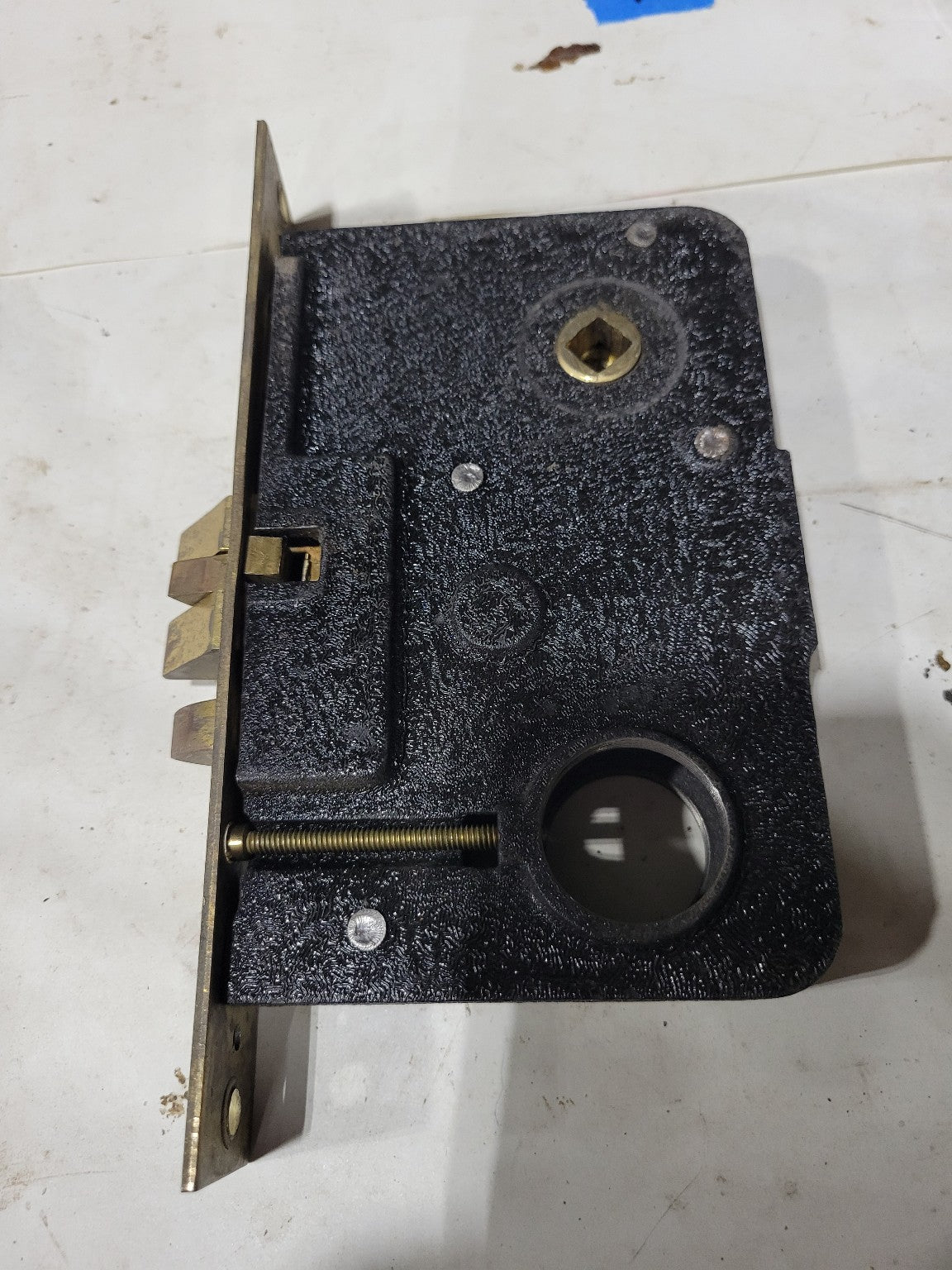 Vintage Brass Faceplate Mortise Lockset – 2 ¾" Backset