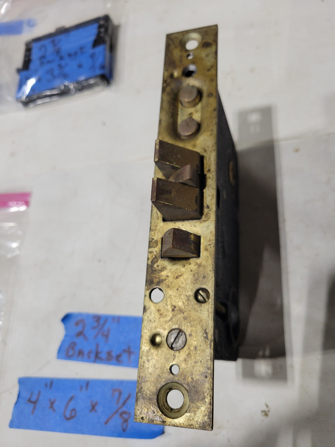 Vintage Brass Faceplate Mortise Lockset – 2 ¾" Backset