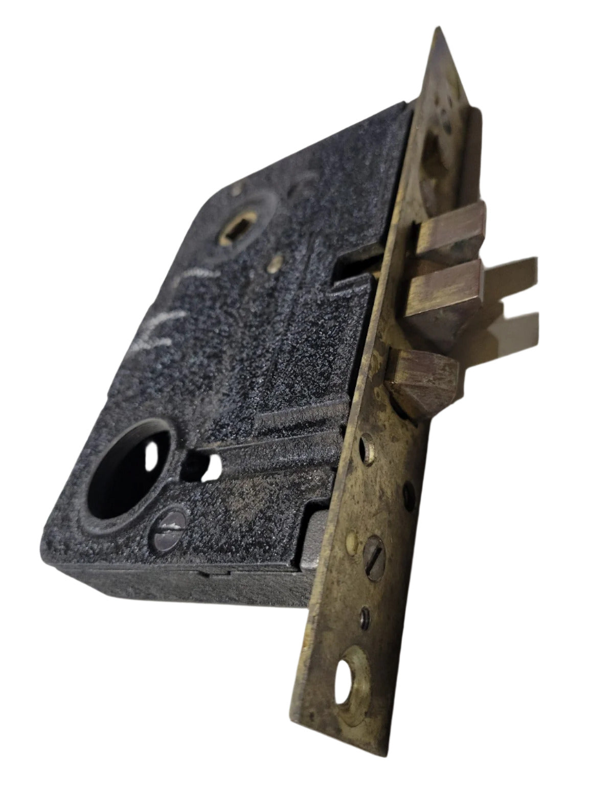 Vintage Brass Faceplate Mortise Lockset – 2 ¾" Backset