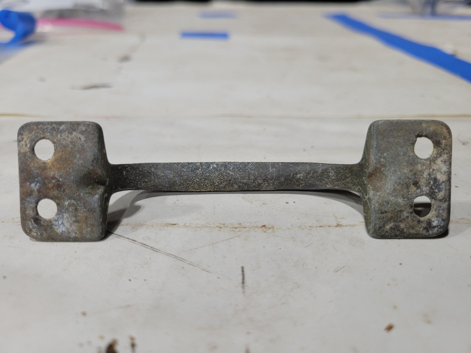 Set of 3 Aged Cast Brass Pull Handles – ⅝" W x 1" T