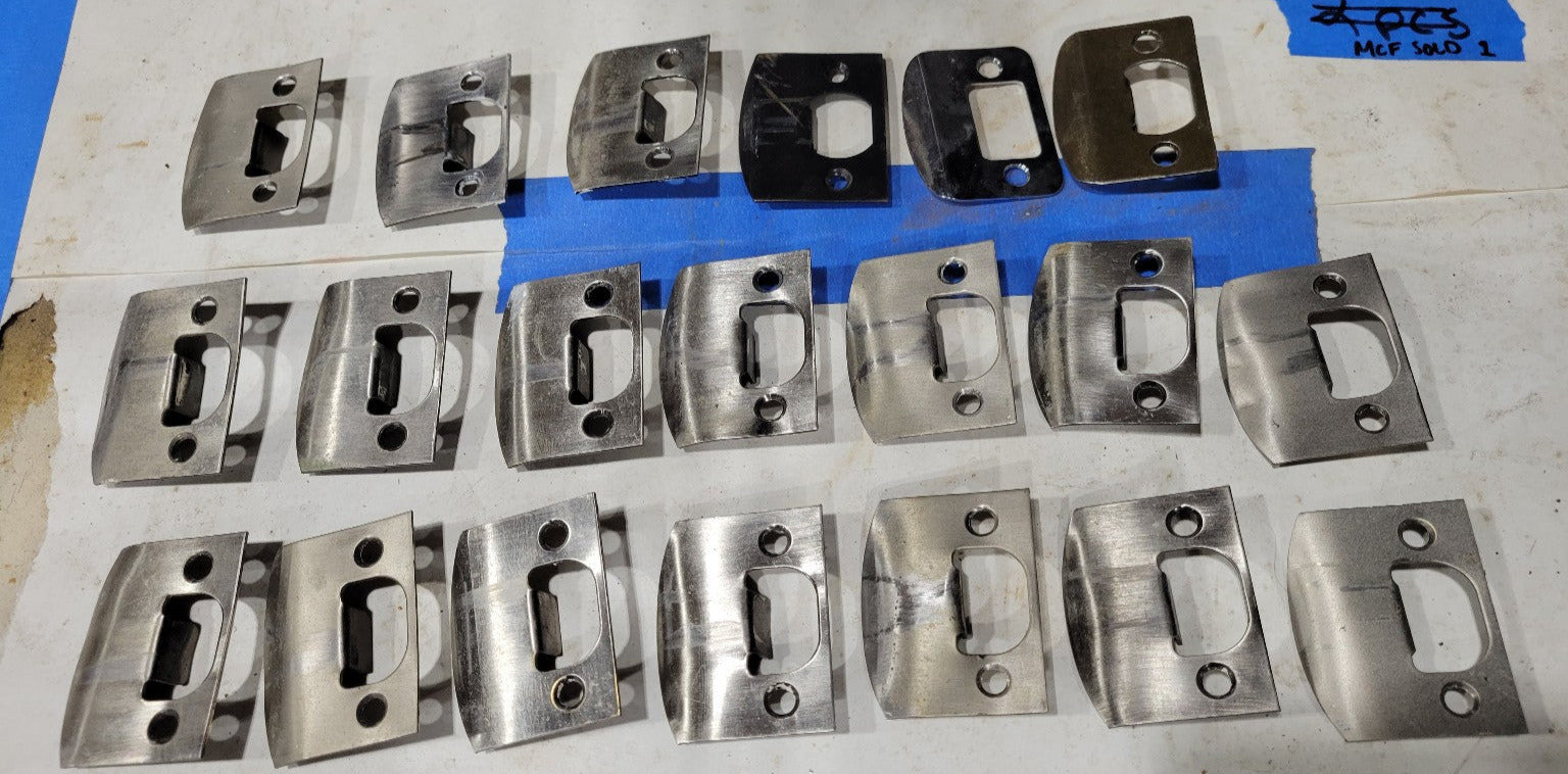 Lot of 20 Mixed Strike Plates – 2 ⅜" x 1 ¾"