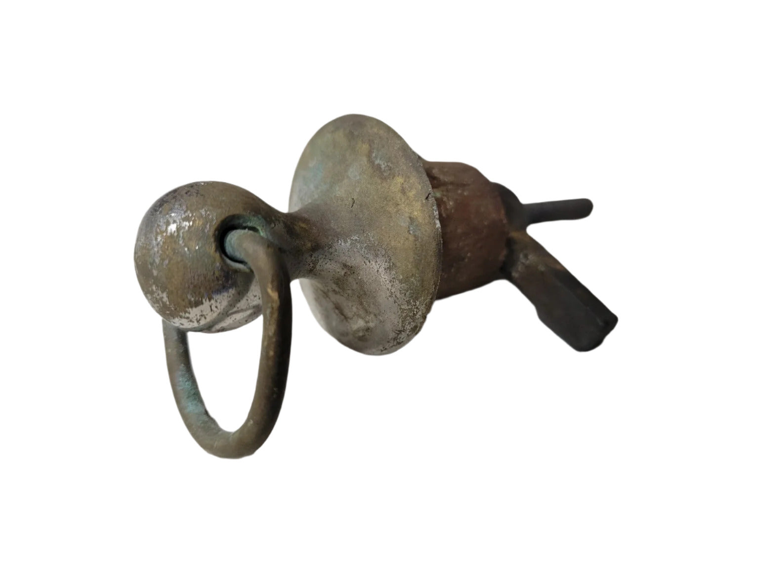 Antique Nickel-Plated Ring Pull Drawer Knob - 1 ¾" Ø x 1 ⅞" T